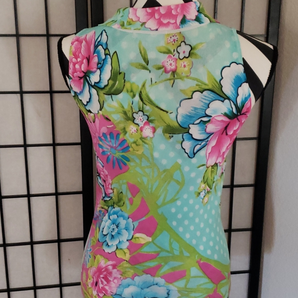 Double zip floral Alberto  Makali top - Picture 3 of 5